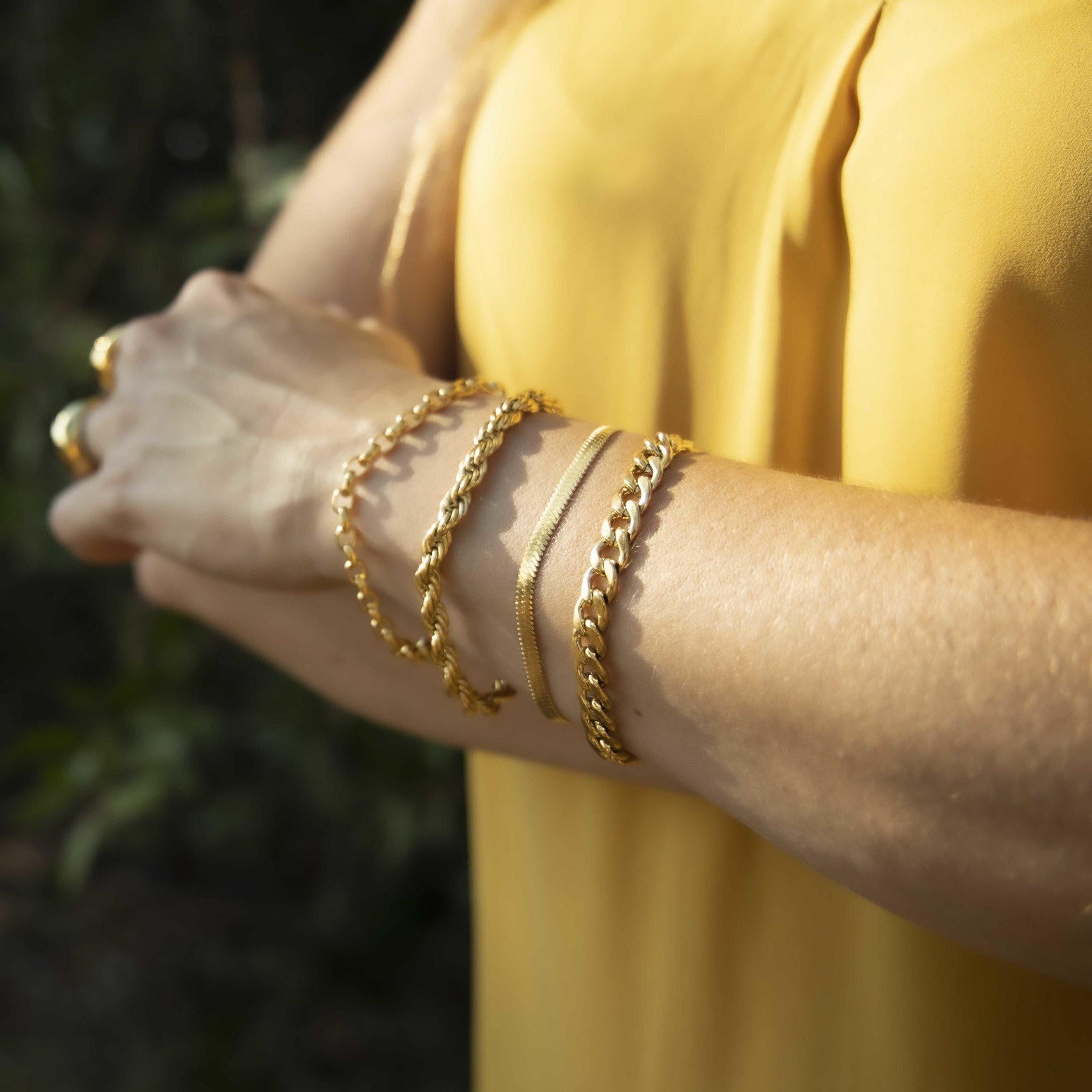 18K Gold Timepiece Chain Bracelet | Nanda Jewelry Kacey Bracelet